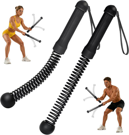 New Upgrade Ropeless Battle Ropes for Home Gym, 2 PCS Portable Quiet Cordless Battle Ropes for Women Men, Weighted Strength Training Gym Equipment for Arms, Core, Butt, Back, Legs (Black)
