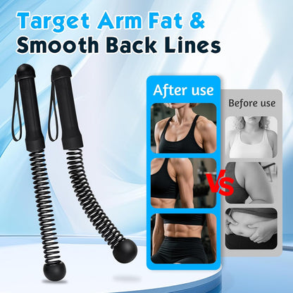 New Upgrade Ropeless Battle Ropes for Home Gym, 2 PCS Portable Quiet Cordless Battle Ropes for Women Men, Weighted Strength Training Gym Equipment for Arms, Core, Butt, Back, Legs (Black)