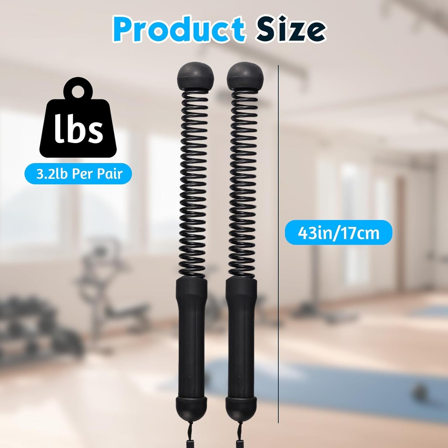 New Upgrade Ropeless Battle Ropes for Home Gym, 2 PCS Portable Quiet Cordless Battle Ropes for Women Men, Weighted Strength Training Gym Equipment for Arms, Core, Butt, Back, Legs (Black)