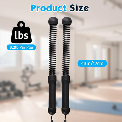 New Upgrade Ropeless Battle Ropes for Home Gym, 2 PCS Portable Quiet Cordless Battle Ropes for Women Men, Weighted Strength Training Gym Equipment for Arms, Core, Butt, Back, Legs (Black)
